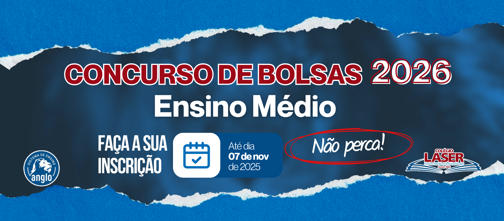 Concurso de bolsas 2026 - Colégio Laser